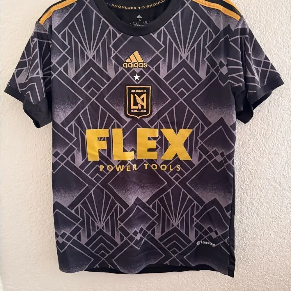 Adidas Kids LAFC Black and Gold Graphic Tee